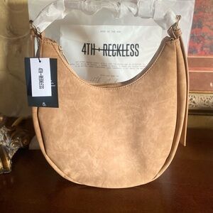 4th and Reckless Crescent Una Shoulder Bag Faux Suede